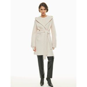 aritzia Wilfred Acre robe belted heather bone white XS coat